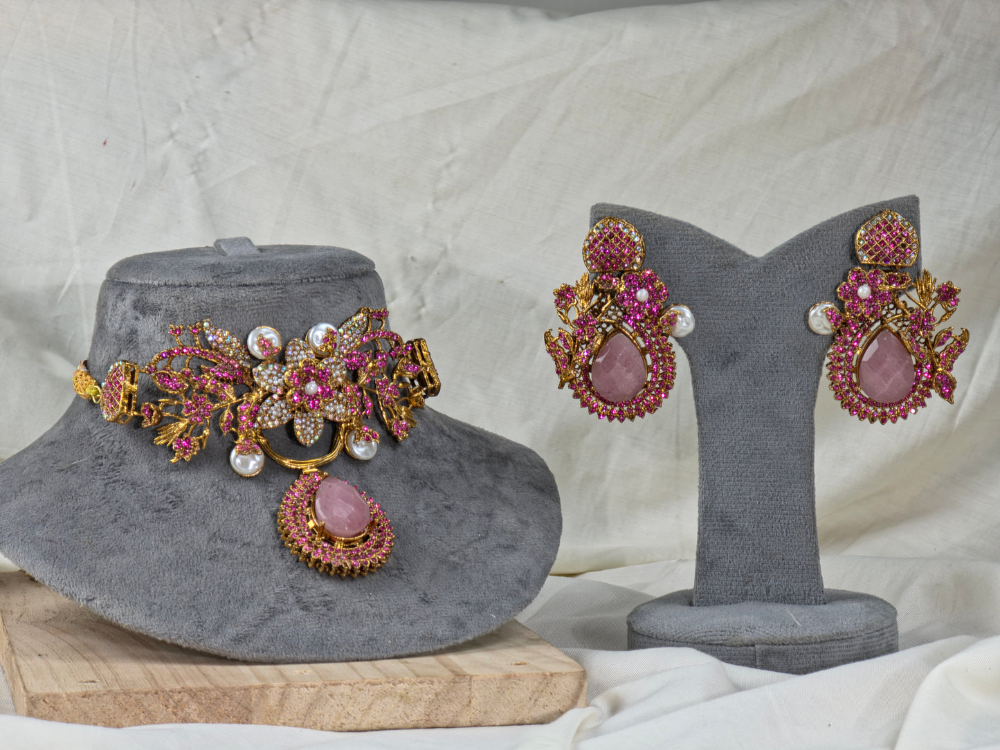 Imperial PINK Teardrop Necklace Set
