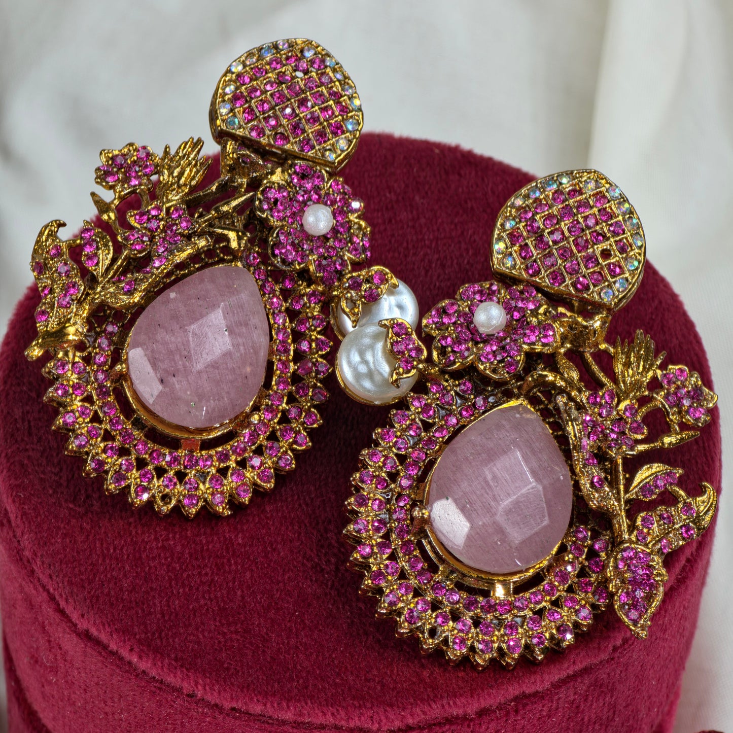 Imperial PINK Teardrop Necklace Set