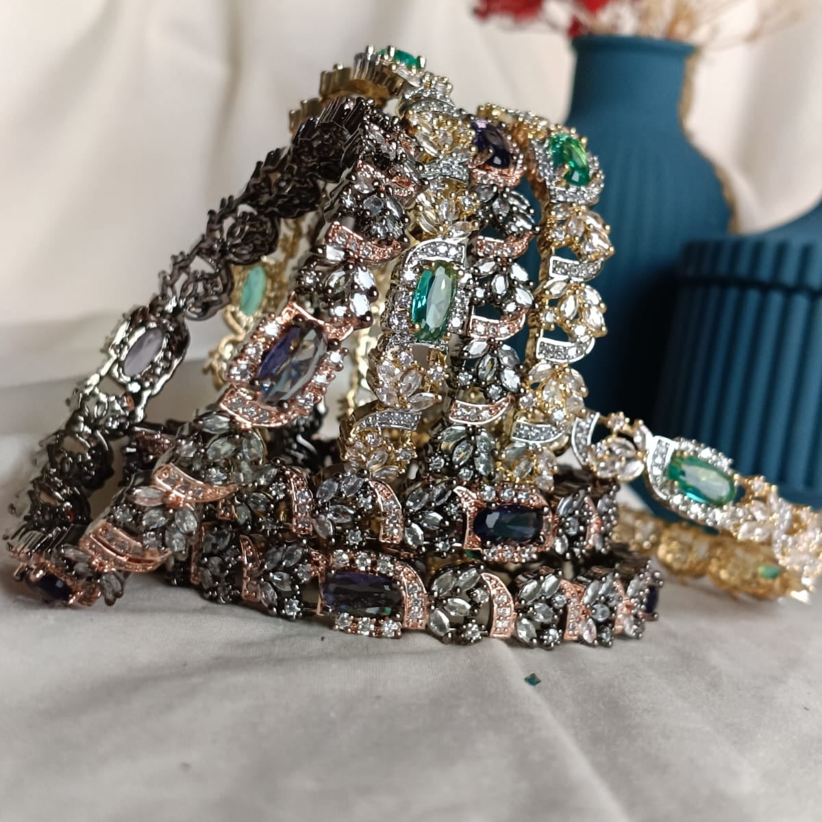 Royal Zircon & Gemstone Kara ( Pair)