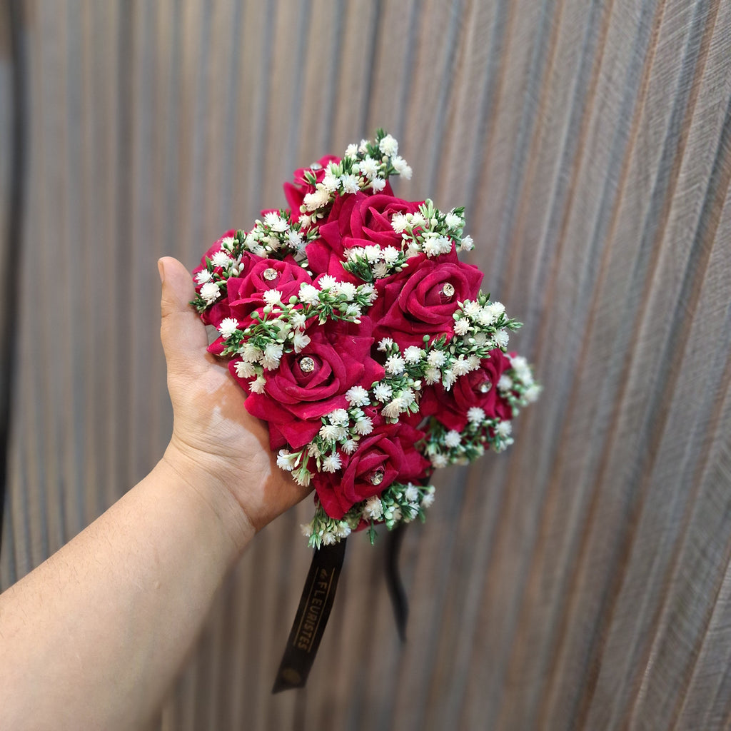 Shocking pink floral bracelet