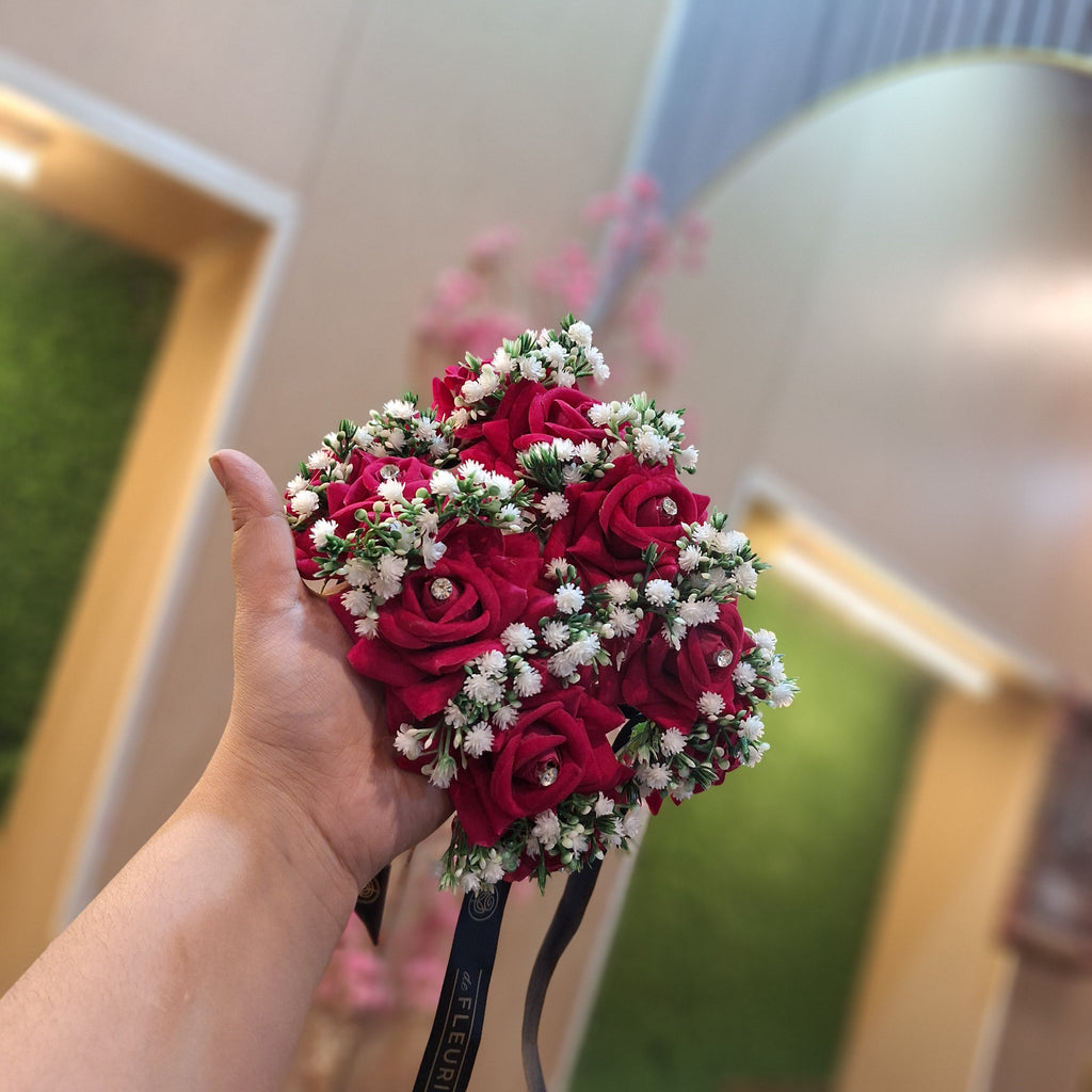 Shocking pink floral bracelet