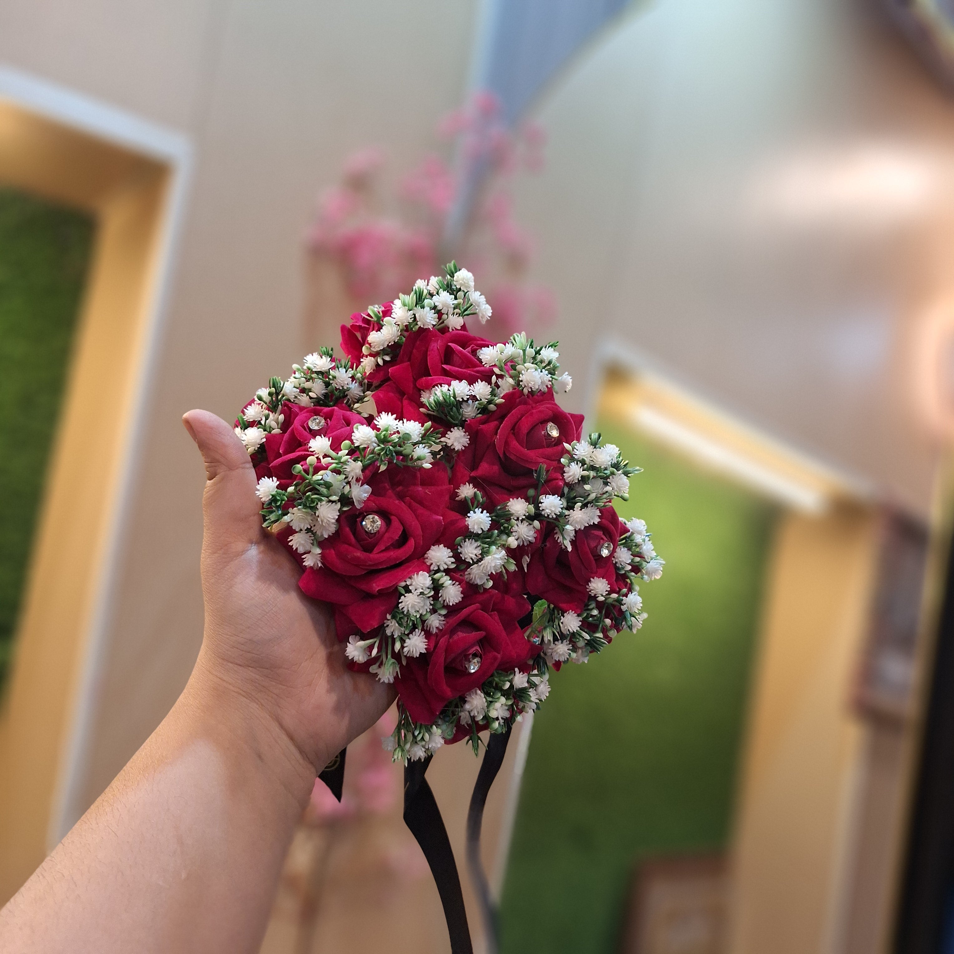 Shocking pink floral bracelet